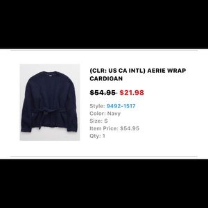 American Eagle Crop Cardigan Women’s Small Navy